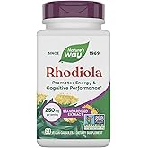 Nature's Way Rhodiola Premium Extract, 250 mg per serving, Supports Energy & Cognitive Performance*, Adaptogenic Herb*, Non-GMO Project Verified, Vegan, Gluten Free, 60 Capsules (Packaging May Vary)