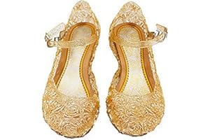 CQDY Blue Girl’s Princess Shoes Jelly Sandals Cinderella Toddler Cosplay Dancing Show Mary Janes(Toddler/Little Kid)