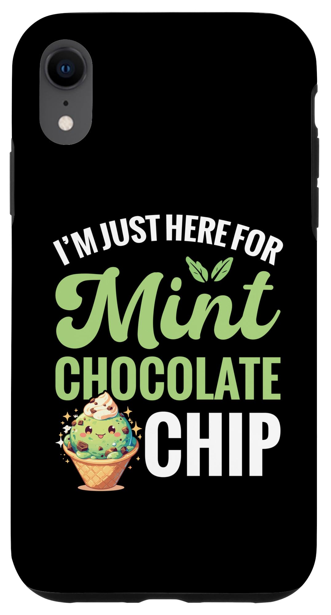 iPhone XR Mint Ice Cream Waffle Cone Italian Fresh Mint Chocolate Chip Case