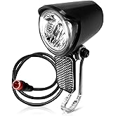 Electric Bike Headlight, 12V-60V Compatible, 2 Pin Waterproof Connector Electric Bike Front Light, Road Bike LED Front Light for Night Riding, 15inch Cable