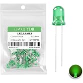 OWOFYDR 100PCS 3mm Green Diffused LED Diodes, Through-Hole Indicator Lights | 3.0-3.2V forward voltage, 20mA operating current, 2-pin components for PCB assembly, breadboard and DIY electronics