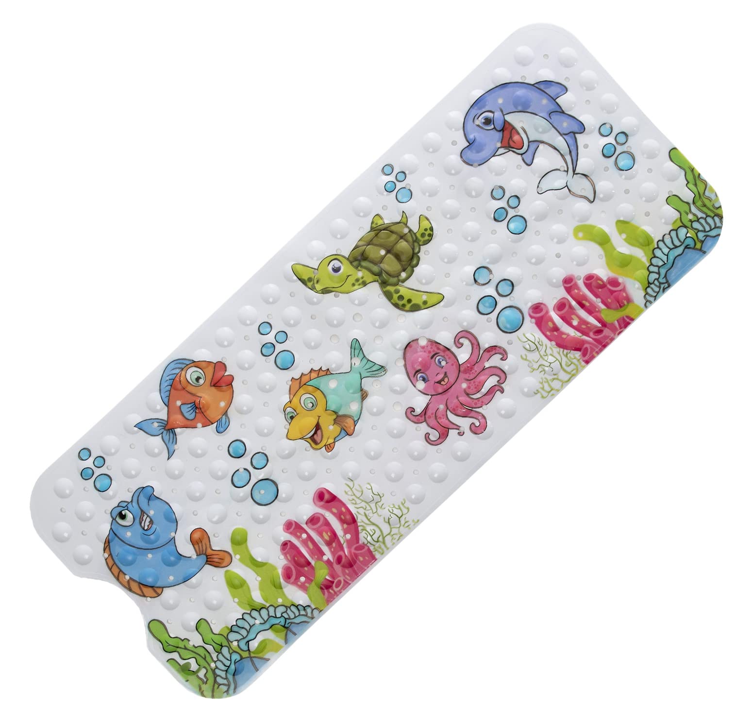 Bencas Non Slip Bath Mat for Kids – Safe, Fun and Non-Toxic bath slip mat – Extra Long bathtub mat for your toddler 100 x 40 cm - Easy to Clean and Mould Resistant