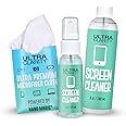 Ultra Clarity Powered by Nano Magic Screen Cleaner 7oz Value Pack | 1oz Spray, 6oz Refill, Microfiber Cloth | Streak-Free, All Glass Surfaces | Ideal for Touchscreen, Phone Screen, Laptop, Tablet