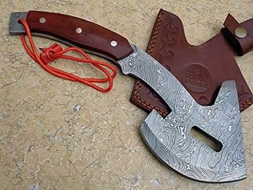 Knife King Premium Custom Damascus Handmade Axe. Full Tang. Comes with a Sheath.