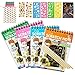 ldab Scratch Art Notebooks, Rainbow Scratch Art Papers for Kids, 4PCS Mini Black Magic Scratch Art Note - 4 Wooden Styluses and Drawing Stencils, Travel Crafts Activity Gift for Girls or Boys