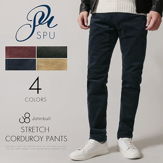 Amazon ジョンブル Johnbull 日本製ストレッチコーデュロイ5pパンツ L ボルドー 024 ロングパンツ 通販