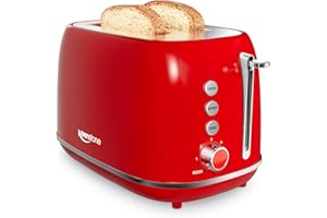 Toaster 2 Slice Stainless Steel Toaster Retro with 6 Bread Shade Settings, Bagel, Cancel, Defrost Function, 2 Slice Toaster w