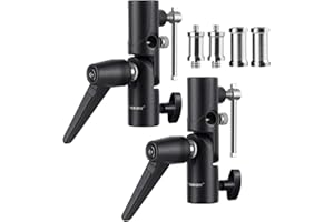 TARION 2PCS Flash Umbrella Adapter Bracket Mount H-Shape Softbox Holder Umbrella Light Stand Swivel Bracket Mount 180° Adjustable for 1/4" 3/8" Light Stand Tripod Softbox Umbrella Flash