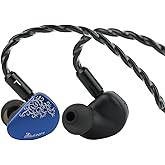 Linsoul Kiwi Ears Cadenza II 10mm Titanium Driver in Ear Monitor IEMs | KARS 2.0, Precise Tonal Balance, CNC Aluminum Faceplate, 2Pin Cable for Audiophiles Gaming, Blue, 3.5mm without Mic
