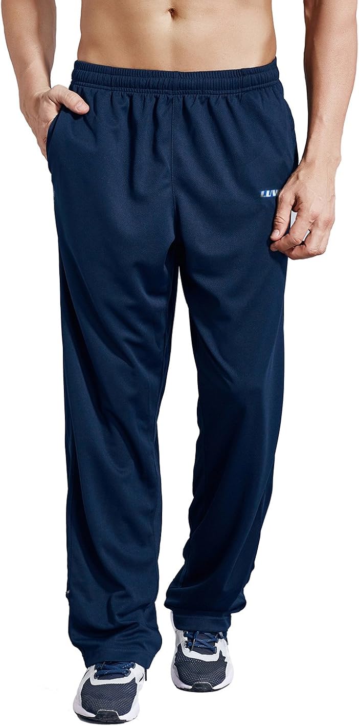 LUWELL PRO Men's Sweatpants with Pockets Open Bottom Athletic Pants for Jogging, Workout, Gym, Running, Training: Clothing