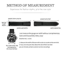 GC GUAN CHAO Curved End Rubber Watchband Fit for