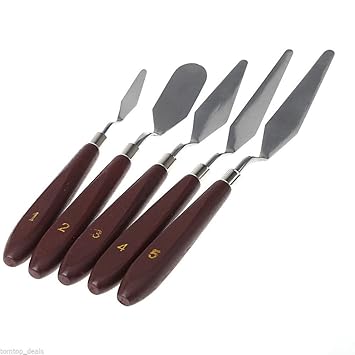 Okayji Set of 5 Painting Knives of Various Sizes & Shapes