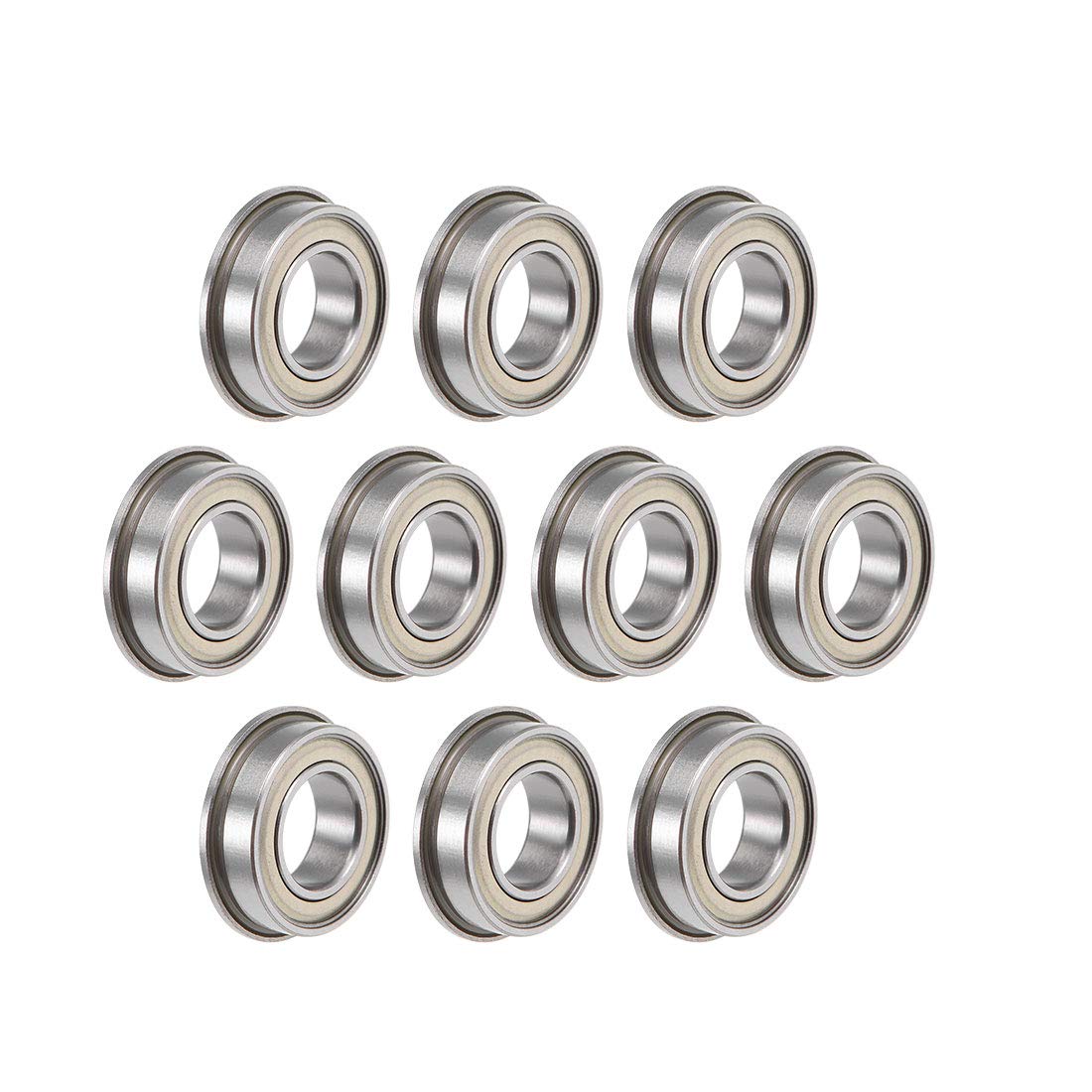 sourcing map F689ZZ Flanged Ball Bearing 9x17x5mm Shielded Chrome Steel Flange Rip Bearings 10pcs