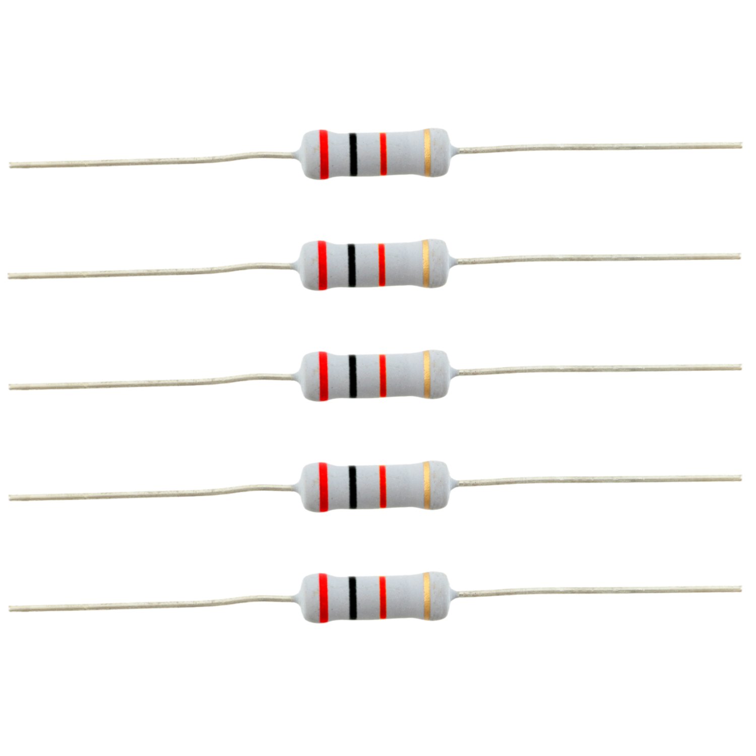2 Watt Metal Oxide Power Resistor, 2K Ohm, Pkg. of 5