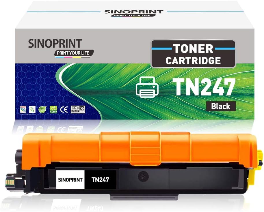 SINOPRINT TN247 TN243BK Toner Compatible for Brother TN-247 TN243CMYK Black For MFC-L3750CDW MFC-L3770CDW MFC-L3710CW DCP-L3550CDW DCP-L3510CDW HL-L3210CW HL-L3230CDW HL-L3270CDW (1-Black)