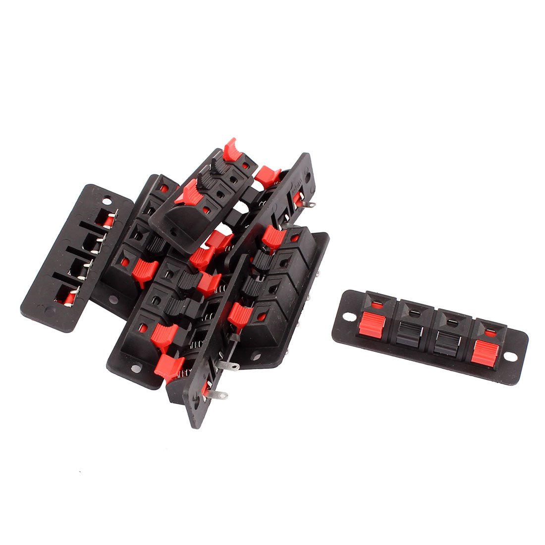 Sourcingmap 8pcs 4 Terminal 4 Position Audio Stereo Speaker Socket Connector Board