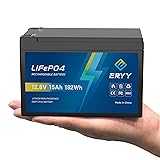ERYY Upgraded LiFePO4 Battery 12V 15Ah- 4000+ Deep