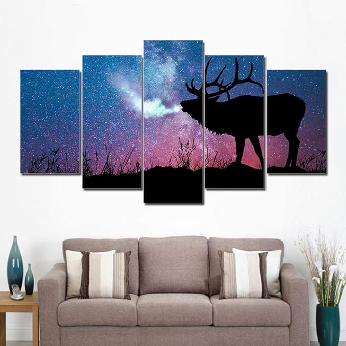 HHXX9 Modular Pictures 5 Pcs Deer Stag in
