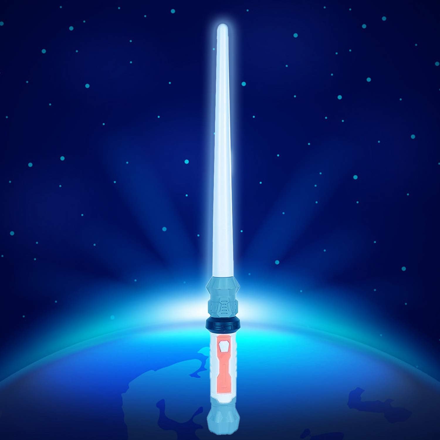 Planet of Toys Extendable Lightsaber Sword for Kids with Light & Sound | Led Light Sword for Kids War Play (Blue-3)