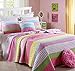 AAWFHRIE JUSTSWAG PDTXCLS Yasirona TOMENGBEIAABBCC Aeiniweraabbcc Best Comforter Set 3 Pieces Bedding Set Pink Dot Striped Floral Bedspread Quilt Sets for Girl Kids Children Cotton