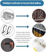 Moyofree 2M Bird Spikes Stainless Steel Pigeon Deterrent for Roofs Windows view 4