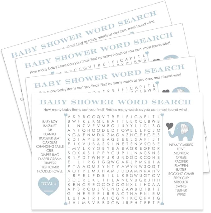 baby shower word search