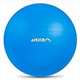 APEXUP Yoga Ball Exercise Ball Anti Slip Heavy Duty for Fitness, Balance & Core Workout