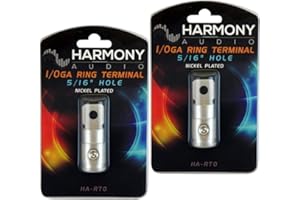 Harmony Audio HA-RT0 Car Stereo Power/Ground 1/0 Gauge 5/16" Ring Terminal Pair