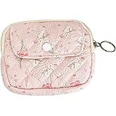 Bouquet Bunny Wallet,Floral Wallet with Cute Prints Zipper Coin Pouch for Women Girls