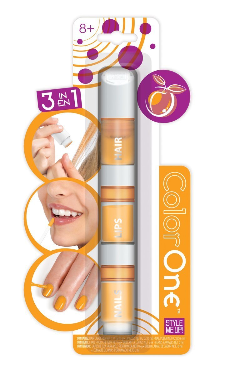 Style Me Up - 3 in 1 Kids' Beauty Set, Lip Gloss, Hair Chalk, Nail Polish - Cosmetic Kit for Girls - SMU-11226