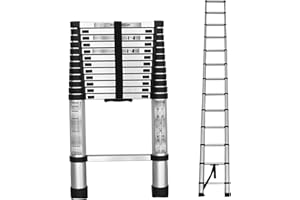 MITOHARET 14.5FT Telescoping Ladder, Lightweight Collapsible, Aluminum Retractable Ladder, Telescopic Compact Ladders for Home, 330LB Capacity