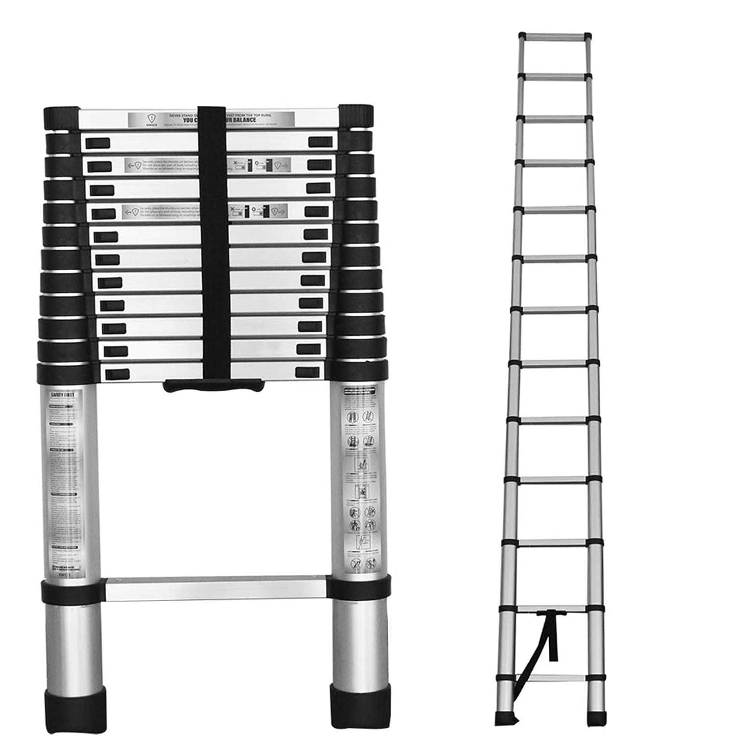 Photo 1 of 14.5FT Telescoping Ladder, Lightweight Collapsible, Aluminum Retractable Ladder, Telescopic Compact Ladders for Home, 330LB Capacity