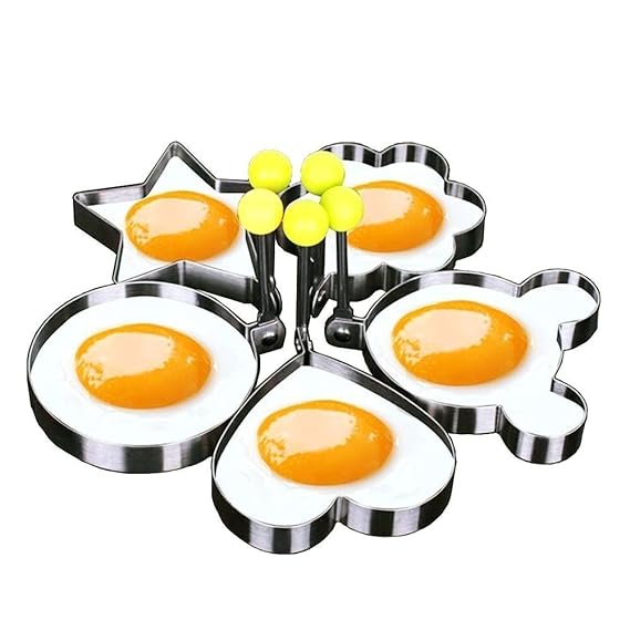 Nopea DIY Edelstahl Eierformer Spiegeleiform Edelstahl Antihaft-Ei Ringe Kochen Egg Fried Pancake Omeletts Form Ringe Küche W
