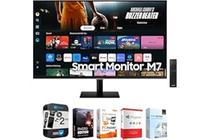 Samsung LS43DM702U 43" Smart Monitor M7 (M70D) 4K UHD with Streaming TV Bundle with Tech Smart USA Elite Suite 18 Standard Editing Software Bundle + 2 Year CPS Enhanced Protection Pack