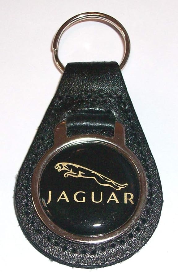 Jaguar black leather and acrylic key ring Amazon.co.uk Car & Motorbike