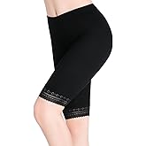 Womens Under Skirt Pants Soft Stretch Knee Length Leggings Lace Shorts for Women
