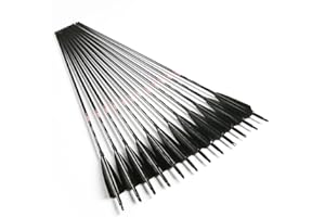 Linkboy Archery Carbon Arrows Hunting Practice Target Arrows Fluorescent with Removable Tip for Compound Recurve Long Bows, Spine 250 300 340 400 500 600 700 800, Pack of 6/12PCS