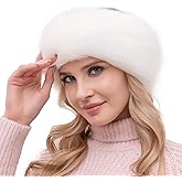 Fancylovesotio Womens Faux Fur Headband with Elastic Band Ear Warmer Earmuff for Cold Weather Furry Costume