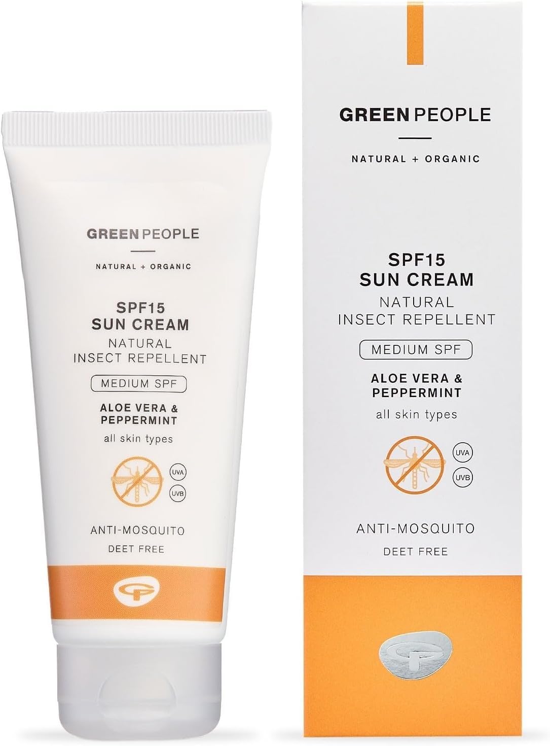 Green People SPF15 Sun Cream with Insect Repellent - Natural, Organic Sunscreen with Citrepel75, Aloe Vera & Mint - Vegan, 100ml