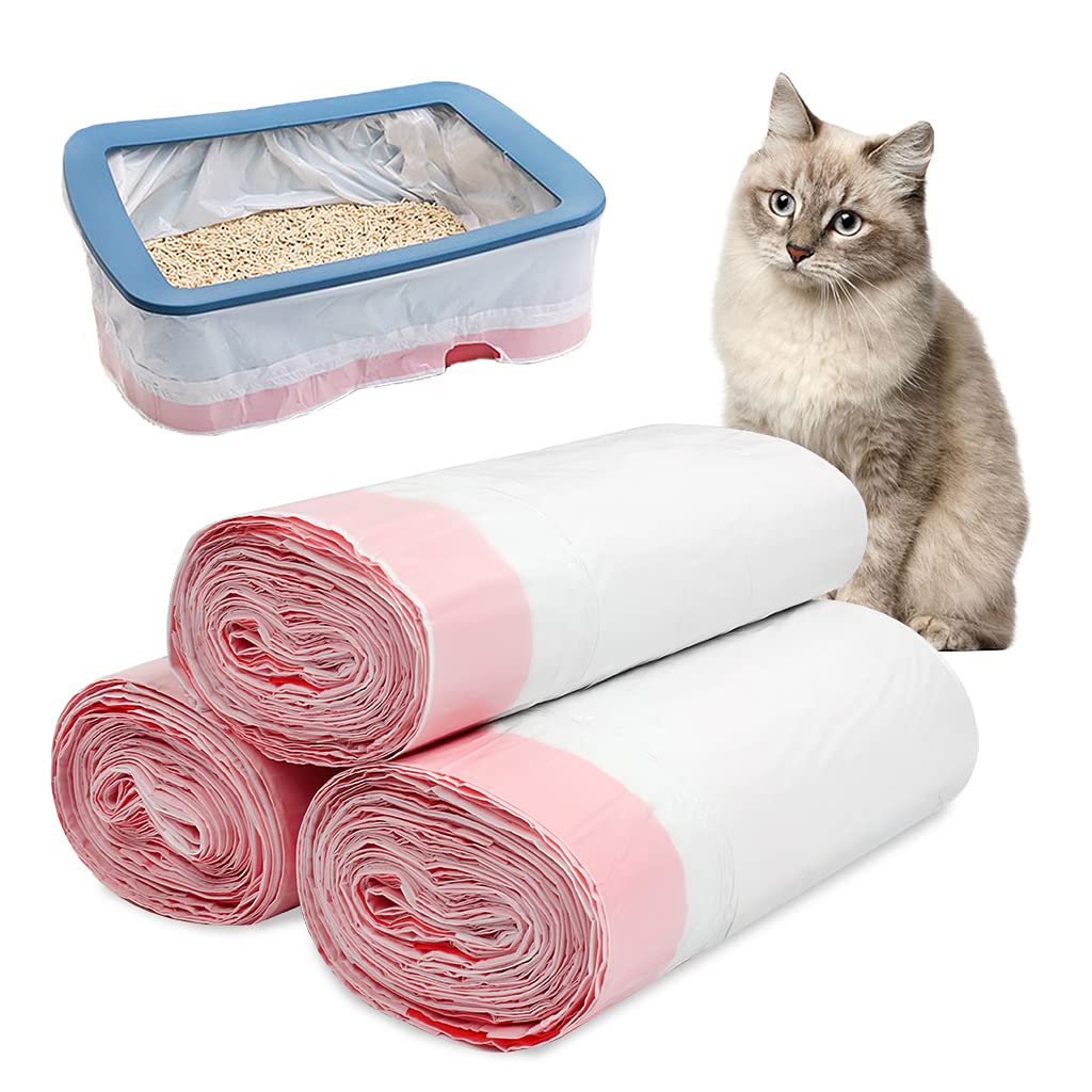30 x Cat Litter Tray Liners with Drawstrings Scratch Resistant and Leak Proof Cat Litter Bags for Medium Pet Cat Litter Box Liners