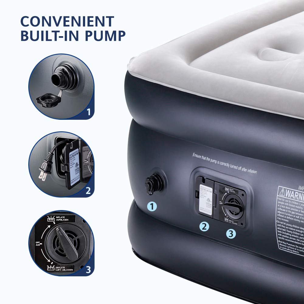Cumbor Twin XL Air Mattress with Builtin Pump, Premium Elevated