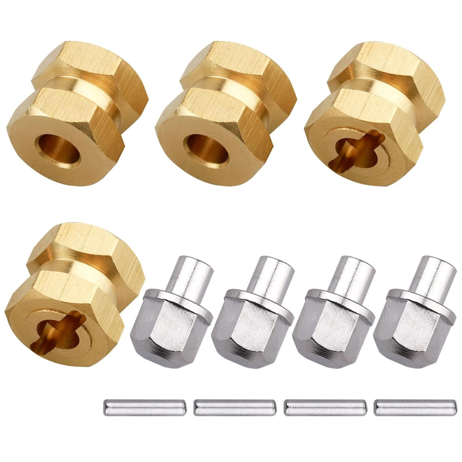 Photo 1 of 4PCS CrazyHobby Brass RC 12mm Wheel Hubs Extensions Wheel Spacers Hex Drive Adapter for 1/10 RC Crawler Axial SCX10 & SCX10 II 90046 D90 (12mm)