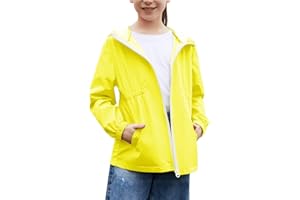 MODAFANS Girls Boys Rain Jacket Lightweight Waterproof Hooded RainCoats Windbreaker for Outdoor 4-13year