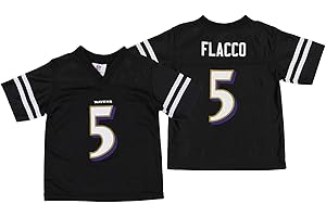 OUTERSTUFF Baltimore Ravens Joe Flacco #5 NFL Toddlers Mesh Replica Jersey, Black