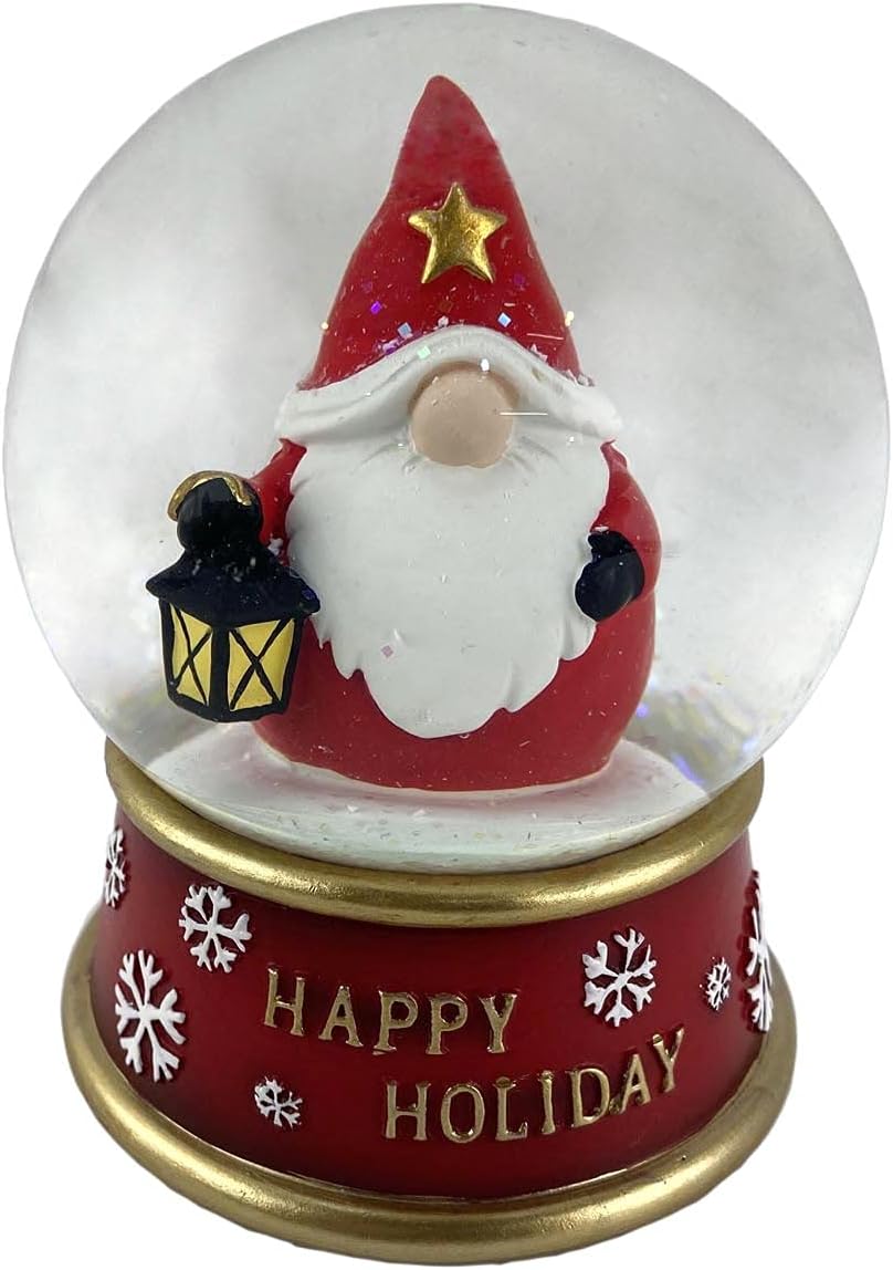 Snow Globes - Lightahead Christmas Musical Snow Globe Water Ball with Santa Inside, Flying Snowflakes 100 MM in Poly Resin