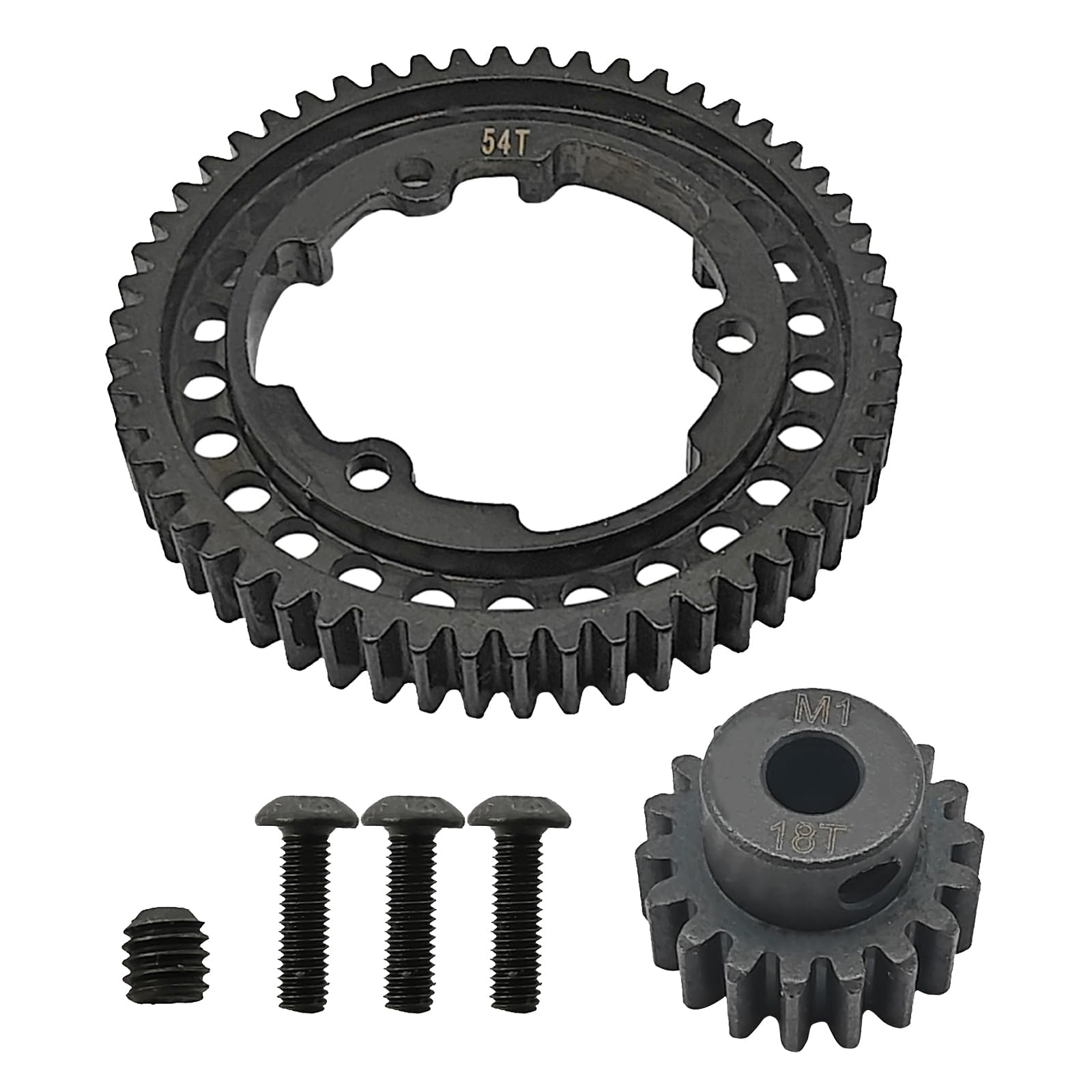 Photo 1 of Hardened Steel 54T Spur Gear 1 Mod and 18T Motor Pinion,Fit for Traxxas 1/5 X-Maxx 1/7 XO-1 1/10 Maxx/E-Revo 2.0 VXL Replacement 6449