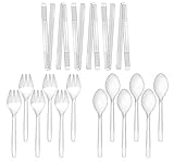 Plastic Serving Utensils, 9" Clear Disposable
