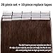 Tape In Hair Extensions Human Hair Medium Brown 22 inch 20pcs 50g Long Straight Remy Hair Double Sided Tape on(22'' #4)+10pcs Free Tapes