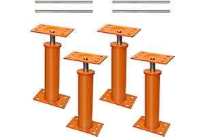 NAXVIO House Jacks for Leveling, 11"-17" Adjustable Jack Post Basement Floor Jack, Screw Floor Jack Steel Telescoping Jacks, Heavy Duty House Foundation Jacks for Leveling Crawlspace Permanent
