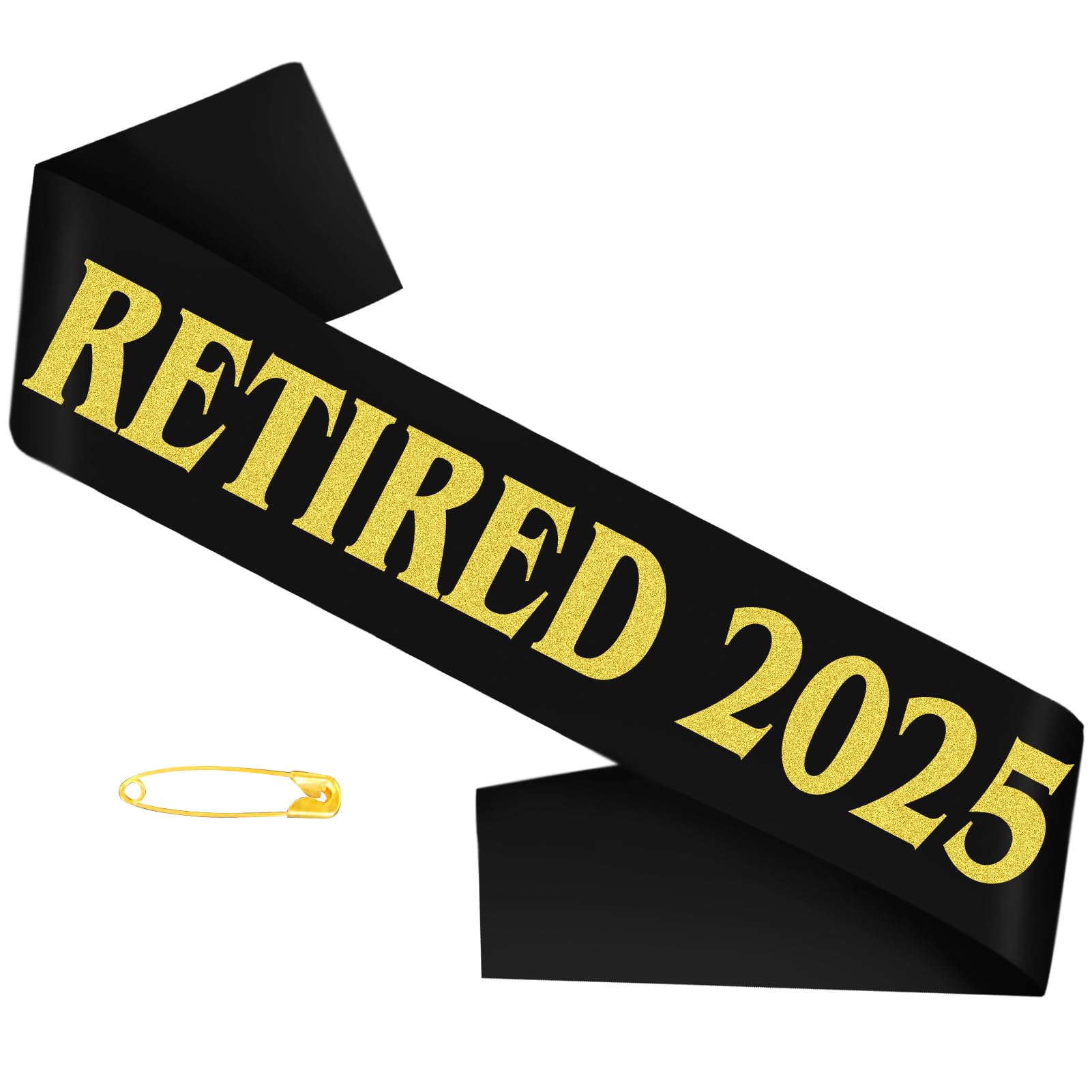Photo 1 of "RETIRED 2025" Retired Sash, Black Gold Retirement Party Sash for Men or Women, The Legend Has Retired Sashes, Celebration Sashes for Retirement Party Decorations, Supplies, Gifts (35.4x3.74 inch)